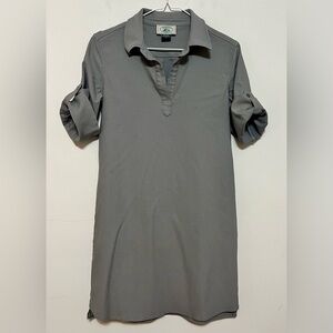 McCulley’s (Highlands, NC) roll tab sleeve collared shirt dress. Gray XS